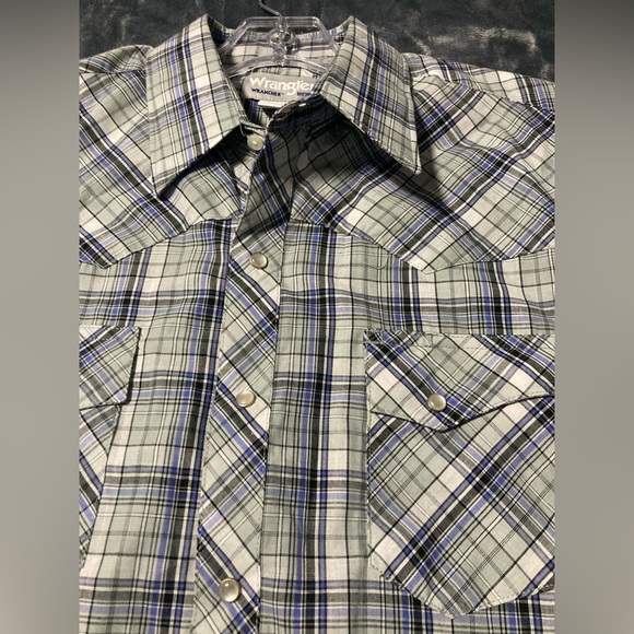 Wrangler Wrancher mens Shirt Pearl Snap size Large - Picture 4 of 7